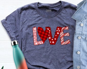 Love Shirt, Custom Love Shirt, Love with Heart Tshirt, Boyfriend and Girlfriend Shirt, Valentines Day Shirt, Love Heart Tee, Cute Love Shirt