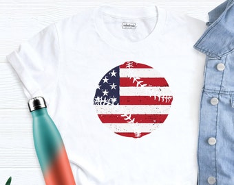 Patriotic Baseball Shirt, Baseball Mom Shirt, 4th of July Baseball Shirt, American Flag Shirt, 4th Of July Shirt, Baseball Flag Shirt