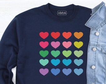 Watercolor Heart Sweatshirt, Heart Sweatshirt, Valentine's Day Sweatshirt, Love Sweater, Cute Valentines Day Shirts For Women, Heart Shirt