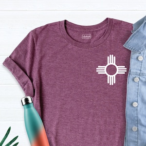 Pocket New Mexico Tee, New Mexico Flag Shirt, New Mexico Shirt, State Flag Shirt, New Mexico Art Shirt, Southwestern Shirt, Mexico Flag Tee