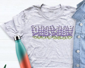 Lavender Shirt, Lavender Flowers, Wildflower Shirt, Floral T-shirt, Wild Flowers Tshirt, Nature Shirt, Botanical Shirt, Spring Shirt