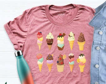 Ice Cream Shirt, Ice Cream Party Tee, Food Shirt, Cute Watercolor Ice Cream Tee, Dessert Shirt, Ice Cream Birthday Shirt, Summer Shirt