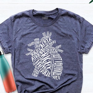 Heart Anatomy Shirt, Nurse Tshirt, Cardiac Nurse Shirt, Nursing Student Shirt, Cardiologist Anatomical Heart Shirt, Anatomy Nurse School Tee