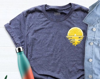 Lemons Shirt, Botanical Shirt, Cottagecore Shirt, Lemons Tee, Pocket Lemon Shirt, Lemon Lovers Shirt, Fruit Tshirt, Cute Fruit Lemon T-Shirt