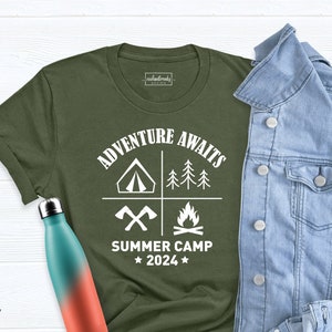 Adventure Awaits Summer Camp Shirt, Hiking Shirt, Summer Camp Shirt, Camping Shirt, Adventure Await T-Shirt, Camp Shirt, Hike Shirt