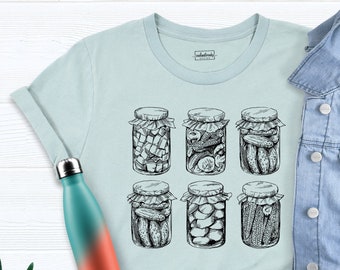 Pickle Jar Shirt, Vintage Canned Pickles Shirt, Vegetable Shirt, Canning Season Shirt, Pickle Lovers Shirt, Homemade Pickles Shirt