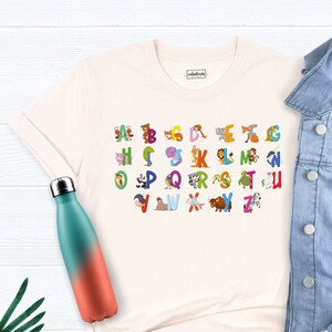 Animal Alphabet T Shirt, Alphabet Shirt, ABC Shirt, Teacher Shirt, Kindergarten Teacher Shirt, Preschool Teacher Tee, Kids Shirt, ABC Tee