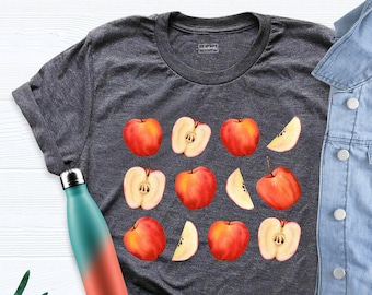 Apple Shirt, Fall Apple Shirt, Apple Collage, Apple T-shirt, I Love Apples Shirt, Fruit Shirt, Women's Triblend Tee, Summer Fruit Shirt