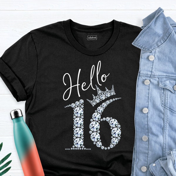 Hello Sixteen Birthday Shirt, Girls 16th Birthday Party Tshirt, Birthday Crew Outfits, Sweet Sixteen Shirt, Teenager Birthday Party  Shirt