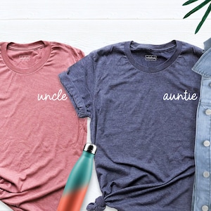 Auntie Shirt, Uncle Shirt, Aunt Shirt, Father Day Shirt, Promoted to Uncle-Aunt Gift Shirt, New Uncle Gift, New Auntie Gift, Mothers Day Tee
