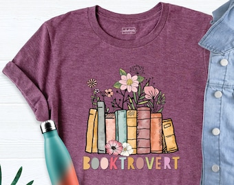 Booktrovert Teacher Shirt Banned Books T-shirt  Book Librarian tee shirt, Cute Book Lover Shirt Librarian Shirt, Teacher Bookish Shirt