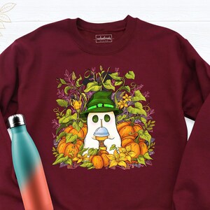 Halloween Ghost Sweatshirts, Fall Pumpkin Ghost gift Sweatshirt, Ghost Pumpkin Hoodie, Cute ghost long sleeve, Fall Halloween season outfits
