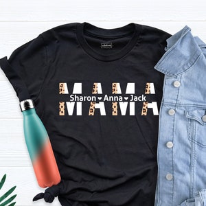 Custom Mama Shirt, Mom Shirt With Names, Personalized Mama T-shirt, Mom Life Shirt, Custom Name, Mom And Kids Shirt, Mothers Day Shirt