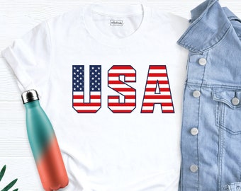 USA Flag Shirt, 4th Of July Shirt, USA Shirt, Comfort Colors T-Shirt, Womens 4th Of July Shirt, American Flag Shirt, Patriotic Shirt