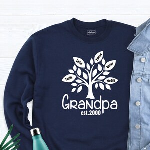 Grandpa Sweatshirt, Grandkids Names Sweater, Father&#39;s Day Sweatshirt, Custom Grandpa Sweatshirt, New Grandpa Sweatshirt, Est Grandpa Shirt