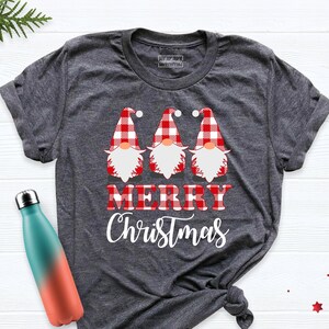 Christmas Gnomes Merry Shirt, Plaid Gnomes Shirt, Christmas Tree Shirt, Christmas Vibes Tee, Jesus Shirt, Gnomes Shirt, Gnomes Christmas Tee