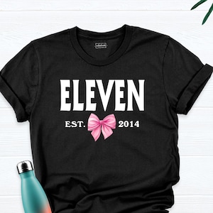 Eleven Birthday Coquette Bow Shirt Tee 11th Birthday Girl 11 Years Old Birthday Tshirt, 11th Birthday Party Shirts, Eleventh Birthday Outfit