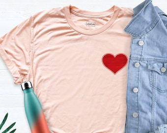 Pocket Size Watercolor Heart Tshirt, Valentine's Day Shirt, Cute Heart Pocket Tees, Pocket Size Heart Shirt, Cute Heart Shirt, Heart Shirt