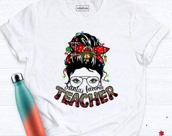 Teacher Christmas Shirt, Merry Teacher Name Shirt, Custom Teacher Shirt, Christmas T-Shirt, Xmas Matching T-Shirt, Teacher Holiday Shirt