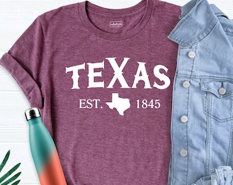 Texas Shirt Texas Map Tee Shirt, Texas Cities Shirt, Texas Tee, Texas T-Shirt, Texas Lover Shirt, Texas Outfit,  Women Texas Pride Shirt