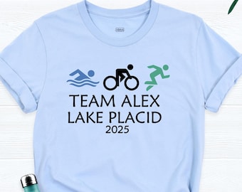 Triathlon Shirt, Custom Sport Team Name Triathlon Tshirt, Swimming Biking Running Tee, Triathlon Support Crew Family Shirt, Marathon Shirts