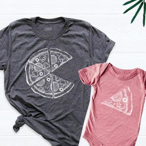 Family Pizza Tshirt Dad Daughter Shirt First Fathers Day Shirts, Pizza Slice Shirt, Daddy and Me Outfit, Matching Dad And Son Tee