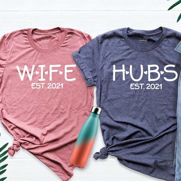 Wife Shirt, Hubs Shirt, Just Married T-Shirt, Wifey Shirt, Hubby Shirt, Honeymoon Shirt, Mr and Mrs Outfit, Wedding Tee, Custom Wedding Tee