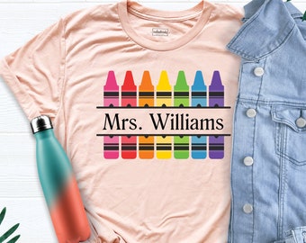 Girls Cute Personalized Shirt Personalized Crayon Shirt Adorable Little Girls Shirt Personalized Shirt Back To School Shirt