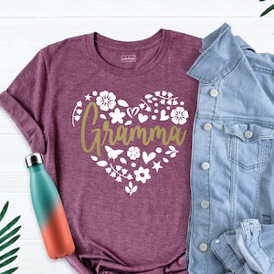 Heart Gramma Shirt, Grandma Gift Shirt, Mom Gift Shirt, Gramma Tshirt, Mothers Day Gift Shirt, Heart Shirt, Grandma Birthday Gift Shirt