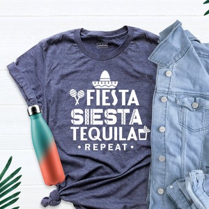 Fiesta Siesta Tequila Repeat Shirt, Bachelorette Shirt, Bachelorette Shirt, Fiesta Bachelorette Weekend, Tequila Shirt, Girl Trip Favor Tee