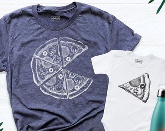 Pizza Matching Family Shirt, Pizza and Pizza Slice Shirt, Pizza Shirts Set, Dad And Son Daughter Shirts, Fathers Day Matching Outfit
