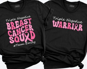 Breast Cancer Awareness Team Shirt Triple Negative Tee Warrior Support Squad Tshirt, Pink Ribbon Mammography Shirts, Women Mammogram Shirt