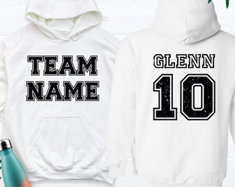 Customized Sports Hoodie Name and Number Personalized Sweatshirt, Your  Team Hoodie, Game Day Sport Fan Gift Long Sleeve, Player Name Shirts