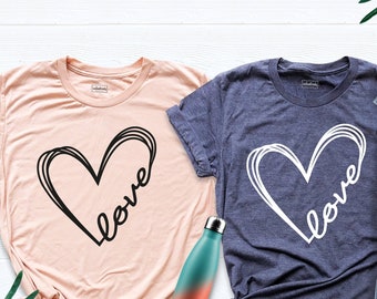 Love Heart Shirt, Love Women Tshirt, Valentines Day Love Shirt, Love Couple Shirt, Valentine Day Shirt, Love Cute Tshirt, Cute Women Shirt