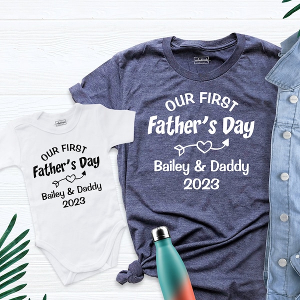 Personalized Matching Shirt, Our First Father's Day Matching Tee, Daddy Baby Matching Shirts, Baby and Daddy Outfit, Father's Day Shirt