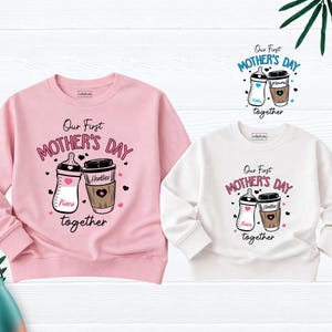 Sudadera del primer Día de la Madre 2026 Sudadera para mamá y bebé Suéter del primer Día de la Madre Conjunto para mamá e hija, camiseta para madre e hija, camiseta para mamá, niña y niño