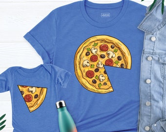 Father's Day Matching Shirts, Pizza and Pizza Slice Shirt, Funny Daddy and Me Outfit, Dad and Baby Shirts, Pizza Family Shirt, Parent Tshirt