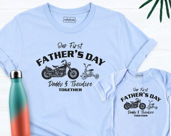 Custom Personalized Our First Father's Day Together Shirt, Dad and Baby Matching Outfit, New Dad Shirt, Matching Father's Day Shirt