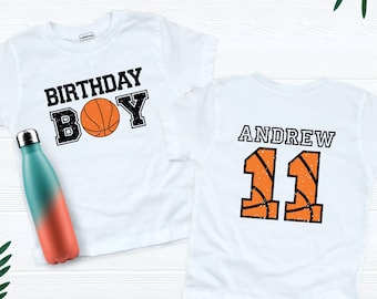 Personalized Basketball Birthday Boy Shirt, Basketball Birthday Party Shirt, Custom Age Birthday Shirt, Birthday Shirt For Kids, Sports Tees