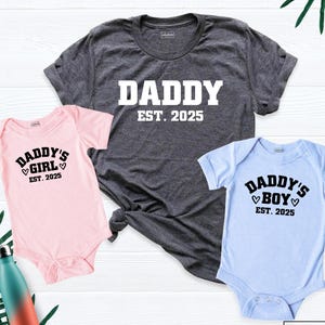 Custom Fathers Day Daddy and Baby Matching Shirt Tee, New Daddy Gift Shirt, Daddy&#39;s Girl Boy Tshirt, Dad and Daughter Shirt, Dad and Son Tee