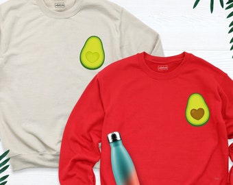 Sudadera con capucha y camiseta de aguacate a juego para parejas en el Día de San Valentín, camiseta divertida de San Valentín con estampado de aguacate, regalo para novio o novia, camiseta de manga larga.