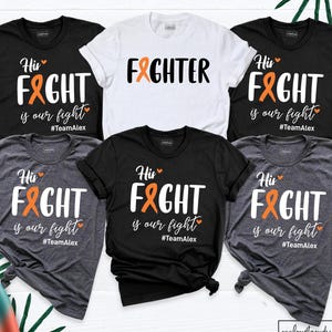 Multiple Sclerosis Fighter Shirt Custom MS His Fight is Our Fight Tee, Orange Ribbon Awareness Tshirt, MS Group Shirt, MS Warrior Family Tee
