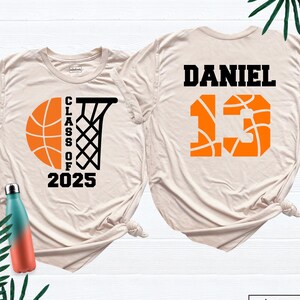 Class Of Basketball 2025 Shirt Tee, Custom Name Number Basketball Shirt, Personalized Basketball Team Player Tee Senior Night Mom Gift Shirt