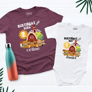 Farm Theme Birthday Shirt, Custom Farm Birthday Shirt, Farm Birthday Boy Girl Shirt, Barn Birthday Shirt, Bear Birthday Shirt, Birthday Tee