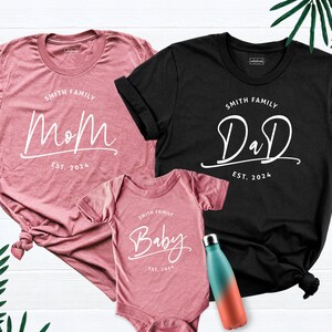 Family Anniversary Shirt, Matching Family Shirts, Mom Dad Baby Shirt, Family Last Name and Est Year Shirt, Family Shirt, Personalized Shirt