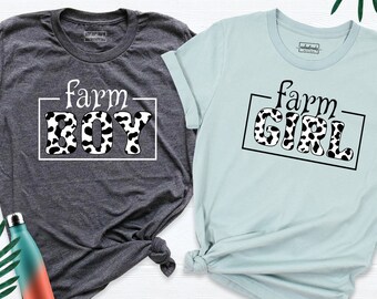 Custom Farm Shirt, Farm Girl Farm Boy Cow Custom Shirt, Nature Lover Shirt, Family Matching Farm Shirt, Farm Life Shirt, Country Shirt