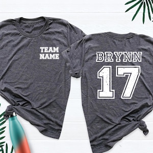 Camiseta deportiva personalizada, con nombre y número personalizados, ropa deportiva para equipos, camiseta familiar para el día del partido, camiseta de cumpleaños para hermanos.