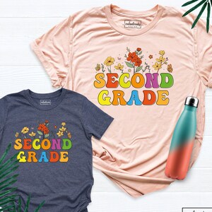 Second Grade Shirt, Retro Second Grade Teacher Shirt, Wildflowers Second Grade Teacher Shirt, Teacher Team Shirts, Elementary Tee