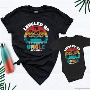 Leveled Up To Uncle Tee, Pregnancy Announcement New Uncle Shirt, Matching Uncle Shirt, Gamer Uncle Shirt, Custom Uncle Est Shirt, Uncle Tee