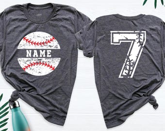 Baseball Shirt Custom Name Number Tee Baseball Mom Shirts Game Day Baseball Team Tshirt, Personalized Senior Night Shirt Baseball Family Tee